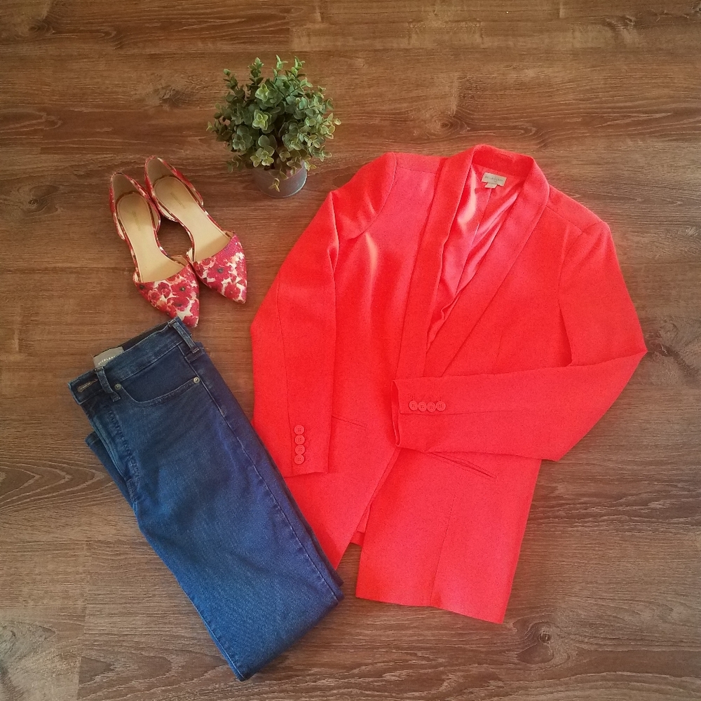 *3/$15 - Belle Sky Coral Blazer, Size Small